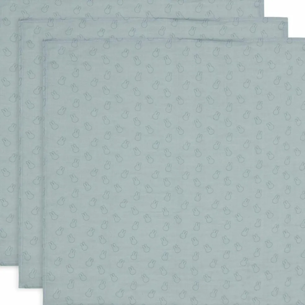 Lot de 3 langes en coton Miffy Silhouettes Sea Green (70 x 70 cm)