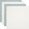 Lot de 4 langes en coton Sea Green-Ivory (70 x 70 cm)