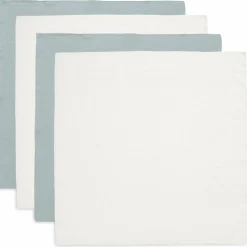 Lot de 4 langes en coton Sea Green-Ivory (70 x 70 cm)