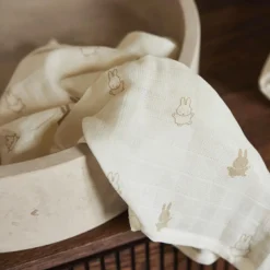 Lot de 3 langes en gaze de coton Happy Miffy Nougat (70 x 70 cm)