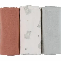 Lot de 3 langes en gaze de coton bio (70 x 70 cm)