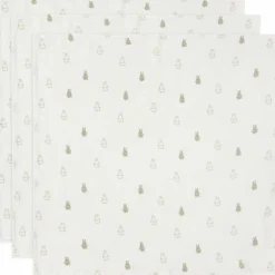Lot de 3 langes en gaze de coton Happy Miffy Olive Green (70 x 70 cm)