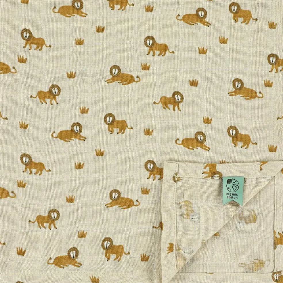 Lot de 3 langes en mousseline Lively Lion (55 x 55 cm)