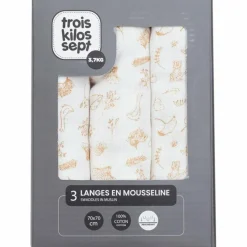 Lot de 3 langes en mousseline Wonderfull (70 x 70 cm)