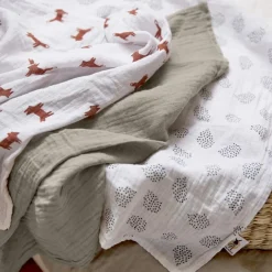 Lot de 3 langes en mousseline Little Forest Renard (60 x 60 cm)