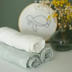 Lot de 3 langes en mousseline Au large de Nova (70 x 70 cm)