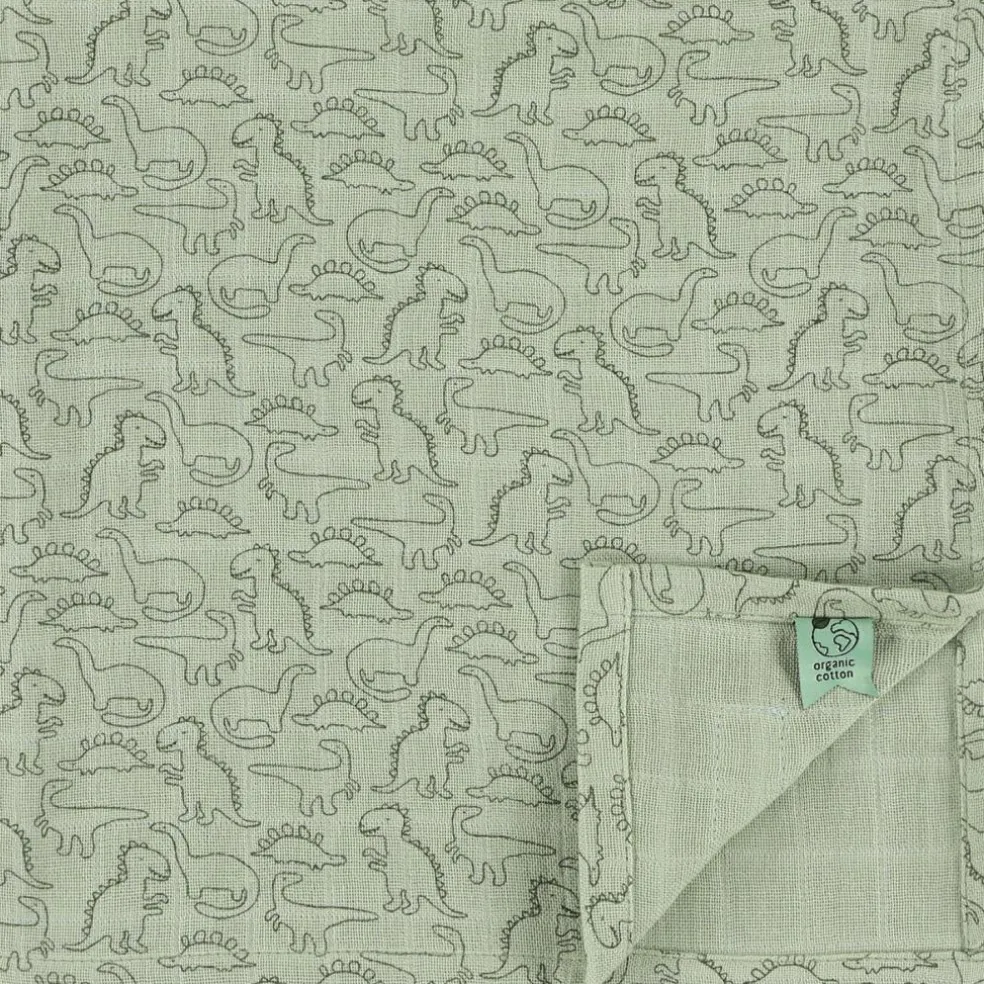 Lot de 3 langes en mousseline Daring Dino (55 x 55 cm)