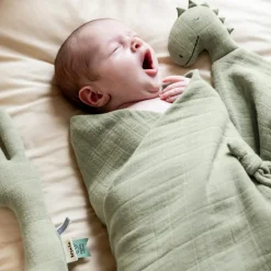 Lot de 3 langes en mousseline Daring Dino (55 x 55 cm)