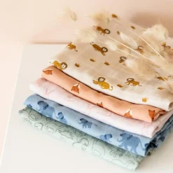 Lot de 3 langes en mousseline Fierce Fox (55 x 55 cm)