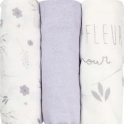 Lot de 3 langes en mousseline de coton Lavandoux (70 x 70 cm)