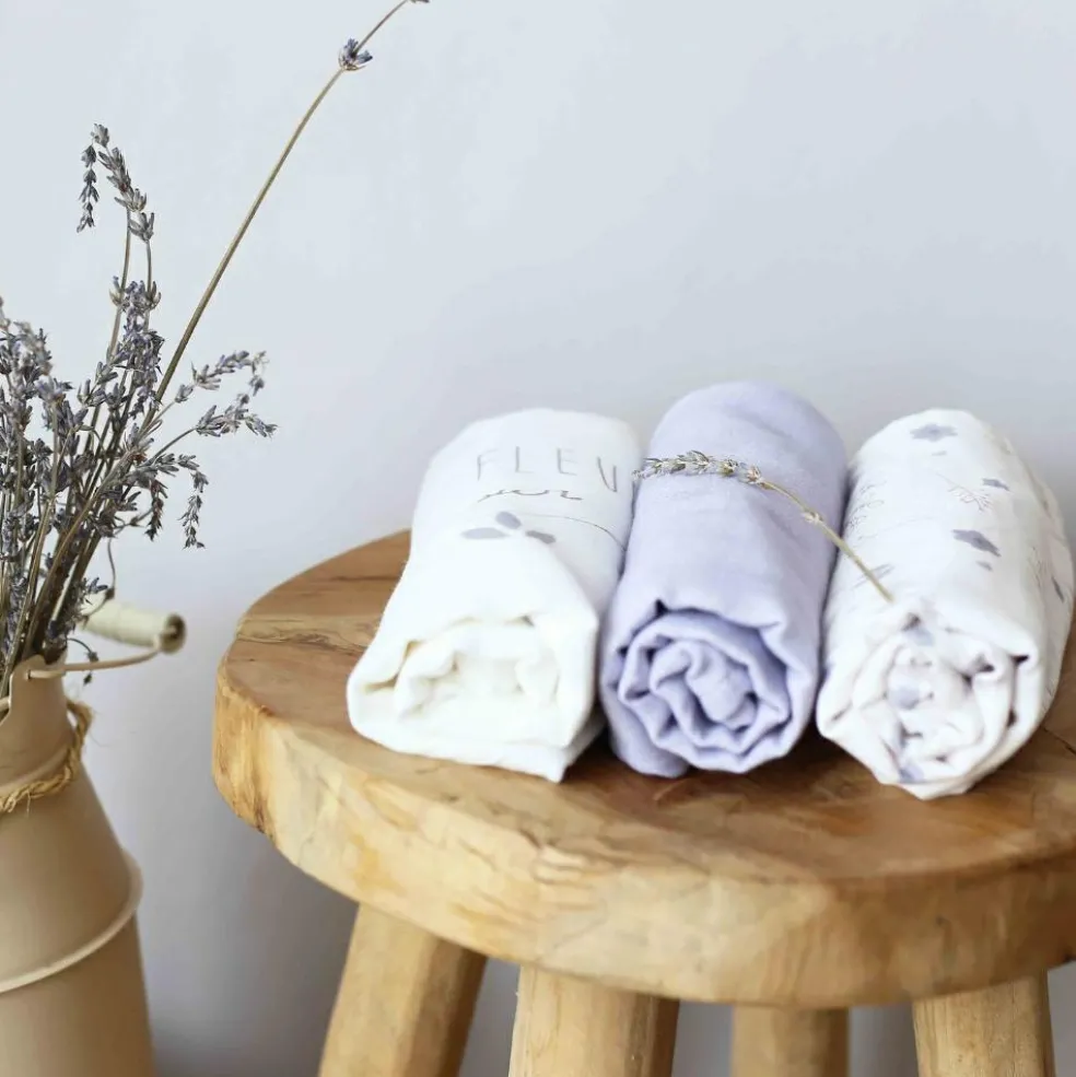 Lot de 3 langes en mousseline de coton Lavandoux (70 x 70 cm)