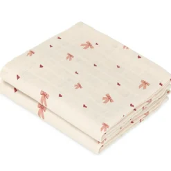 Lot de 2 langes en mousseline Bows (70 x 70 cm)