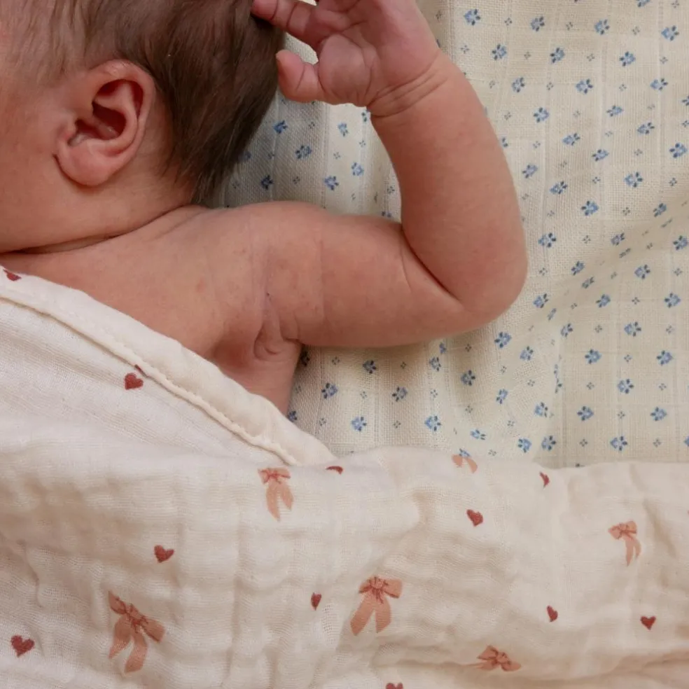 Lot de 2 langes en mousseline Bows (70 x 70 cm)