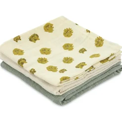 Lot de 3 langes en mousseline Lucky Leopard (55 x 55 cm)