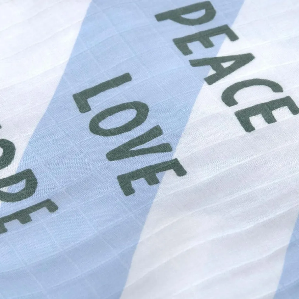 Lot de 2 langes Happy Rascals Smile bleu ciel (120 x 120 cm)