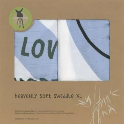 Lot de 2 langes Happy Rascals Smile bleu ciel (120 x 120 cm)