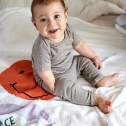 Lot de 2 langes Happy Rascals Coeur lavande (120 x 120 cm)