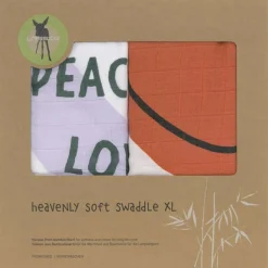 Lot de 2 langes Happy Rascals Coeur lavande (120 x 120 cm)