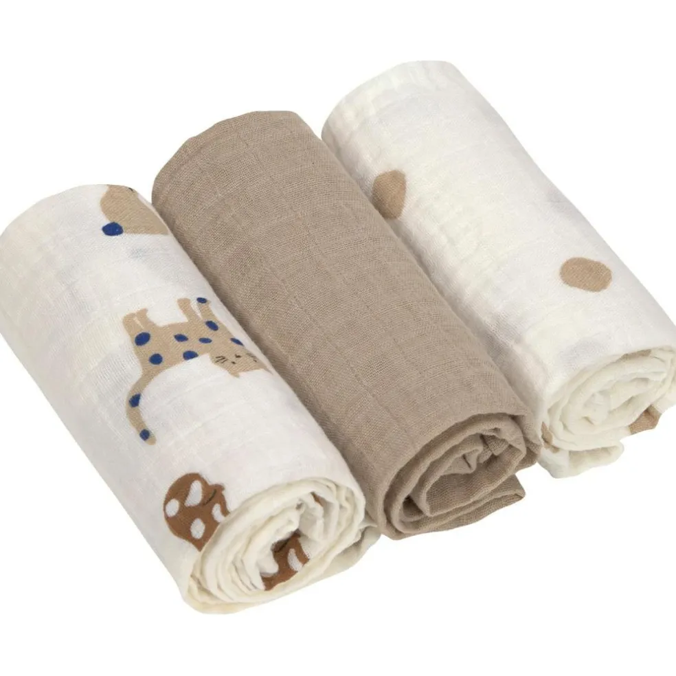 Lot de 3 langes Little Mateys bleu roi (60 x 60 cm)