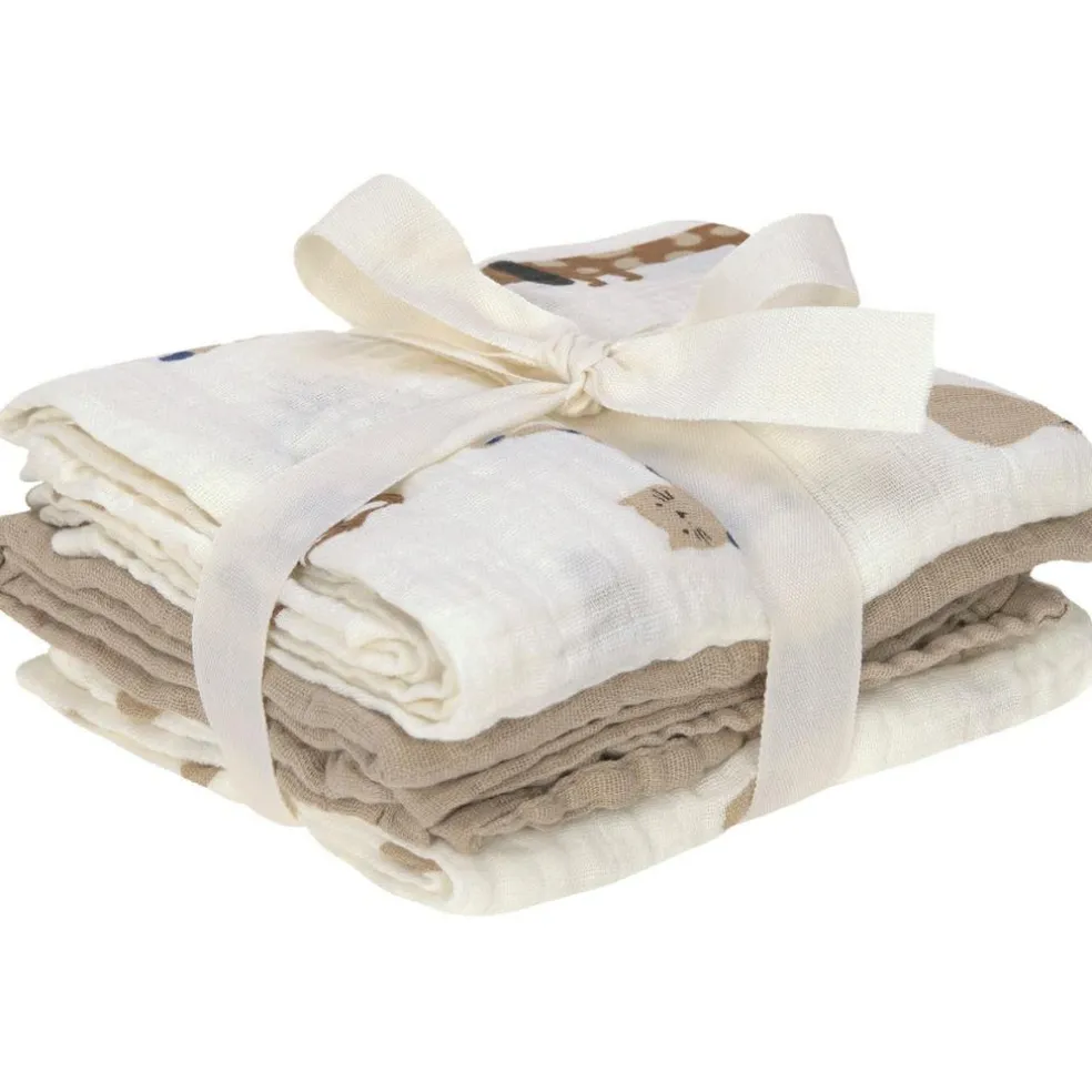 Lot de 3 langes Little Mateys bleu roi (60 x 60 cm)