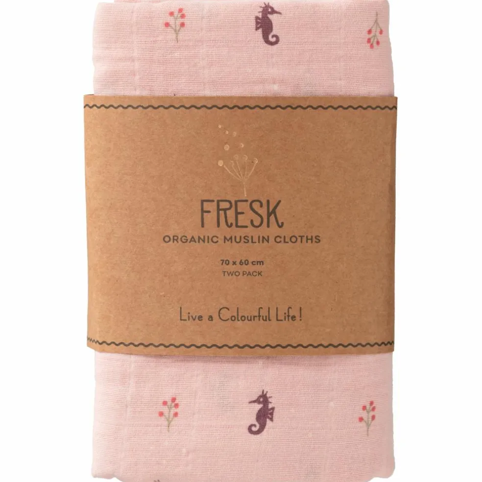 Lot de 2 langes Seahorse (70 x 60 cm)