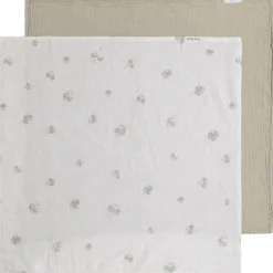 Lot de 2 langes Tender Beige-Clover (115 x 115 cm)