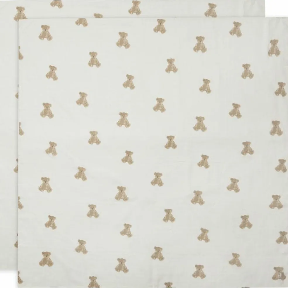 Lot de 2 maxi langes en coton ours Teddy Bear (115 x 115 cm)