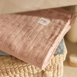 Lot de 2 maxi-langes en coton Miffy Wild Rose (115 x 115 cm)