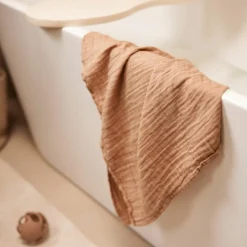 Lot de 2 maxi-langes en coton Biscuit-Ivory (115 x 115 cm)