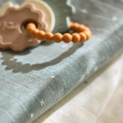 Lot de 2 maxi-langes en coton Twinkling Sea Green (115 x 115 cm)