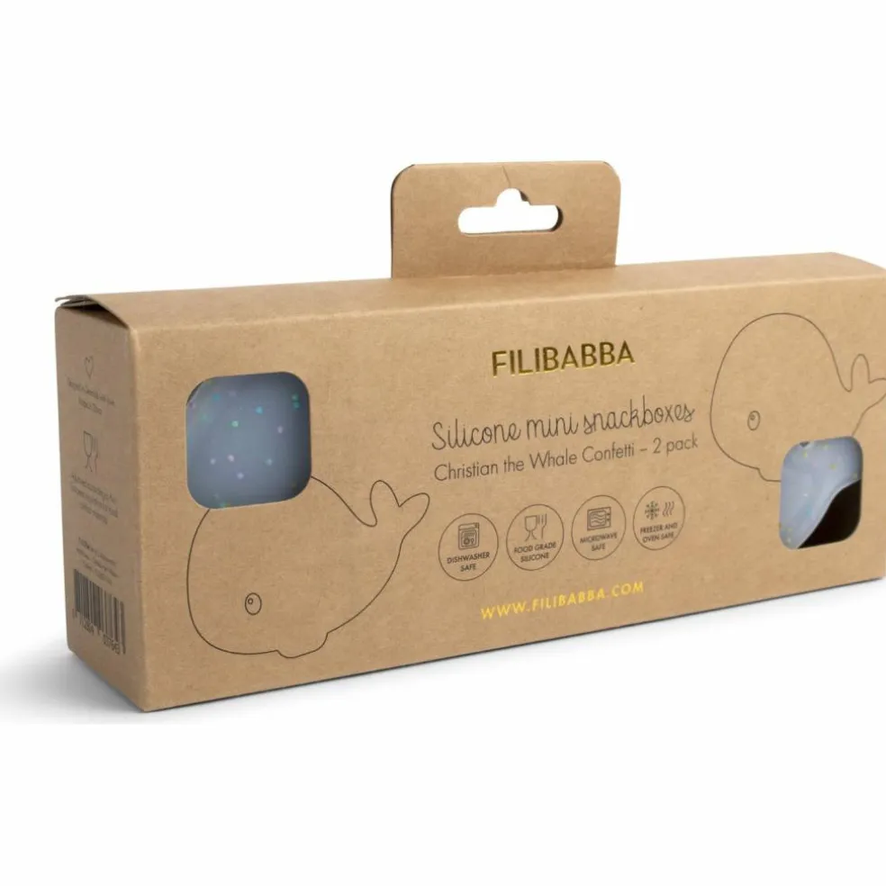 Lot de 2 mini boîtes à goûter en silicone Christian la Baleine Confettis