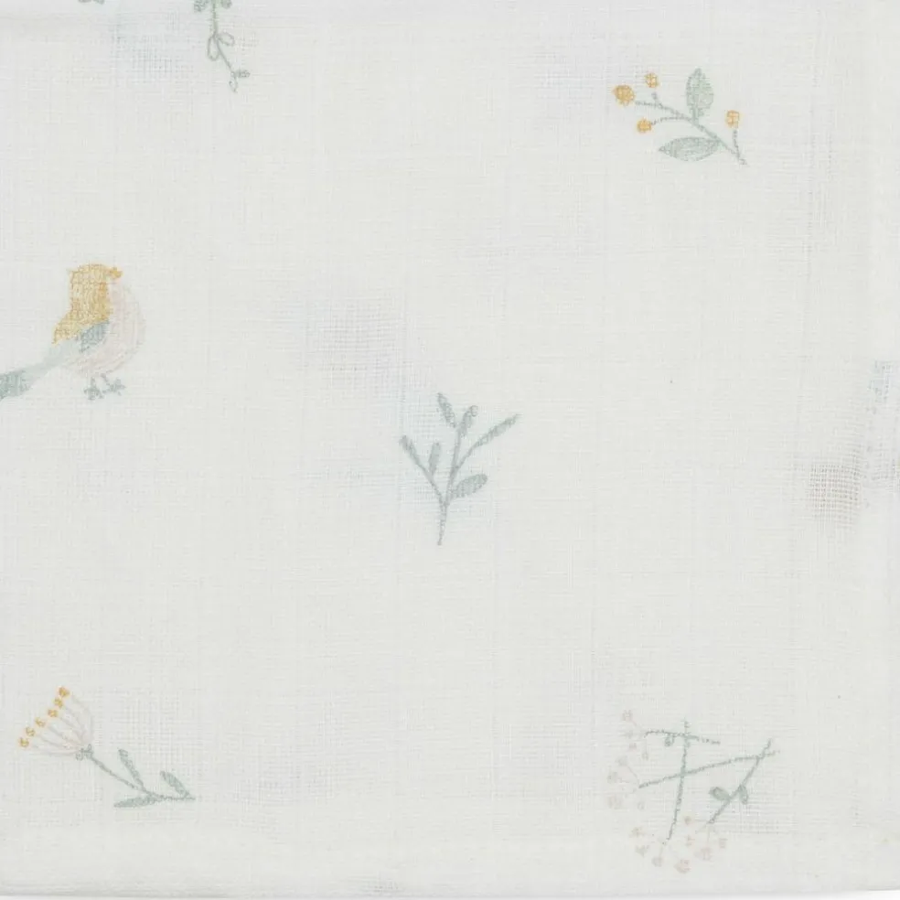 Lot de 3 mini langes en gaze de coton Lovely Birds (31 x 31 cm)