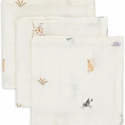 Lot de 3 mini langes en gaze de coton Jungle Jambo (31 x 31 cm)