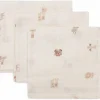 Lot de 3 mini langes en gaze de coton Animal Friends (31 x 31 cm)
