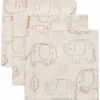 Lot de 3 mini langes en gaze de coton Elephant Tales (31 x 31 cm)