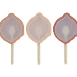 Lot de 3 moules à glaces citron en silicone rose mix