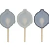 Lot de 3 moules à glaces citron en silicone bleu mix