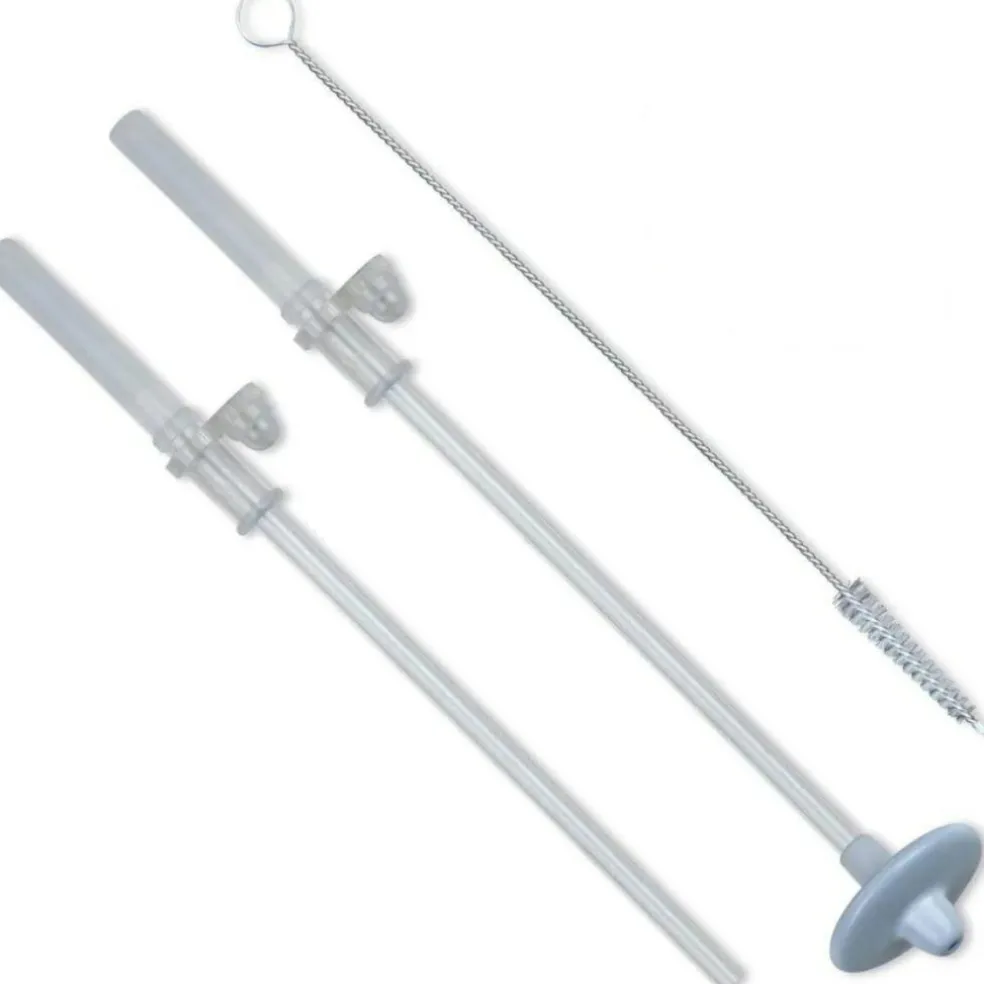 Lot de 2 pailles en silicone, 1 leste et 1 brosse (pour grande tasse)