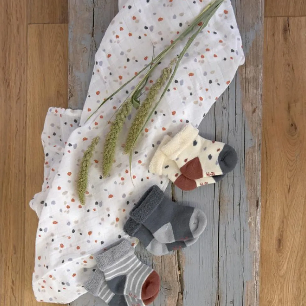 Lot de 3 paires de chaussettes bébé en coton bio Tiny Farmer bleu (pointure 15-18)