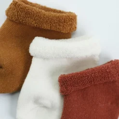 Lot de 3 paires de chaussettes Terracotta-Ecru-Camel (pointure 14-16)
