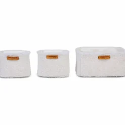 Lot de 3 paniers à suspendre table à langer Teddy écru