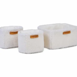 Lot de 3 paniers à suspendre table à langer Teddy écru