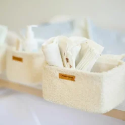 Lot de 3 paniers à suspendre table à langer Teddy écru