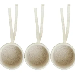 Lot de 3 paniers de berceau bamboo vanille (32 x 10 cm)