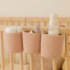 Lot de 3 paniers de berceau bamboo nude (32 x 10 cm)