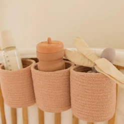 Lot de 3 paniers de berceau bamboo nude (32 x 10 cm)