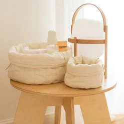 Lot de 2 paniers de rangement bamboo naturel (20 x 30 cm)
