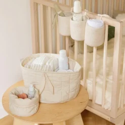 Lot de 2 paniers de rangement bamboo naturel (20 x 30 cm)