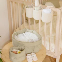 Lot de 2 paniers de rangement bamboo olive (20 x 30 cm)