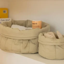 Lot de 2 paniers de rangement bamboo olive (20 x 30 cm)